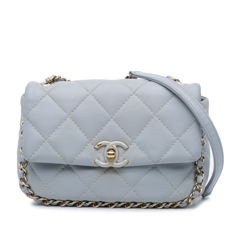 Pre-Loved Chanel Mini Calfskin Chain Around Flap